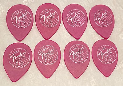 Vintage Fender 1980’s -Burgundy Teardrop Delrin Guitar Picks-Lot Of 8-NOS-1.14mm • $12.49