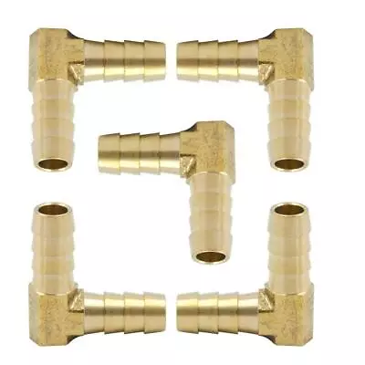 Brass Hose Barb 90 Degree Elbow 3/8 Barbed X Fitting ( 122-6 • $14.16