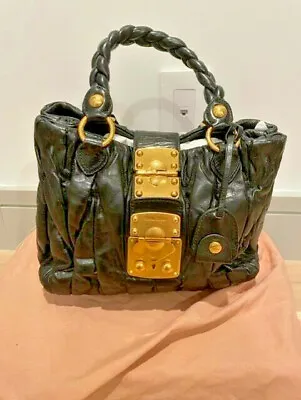 Miu Miu Black Matelasse Leather Bag • $285