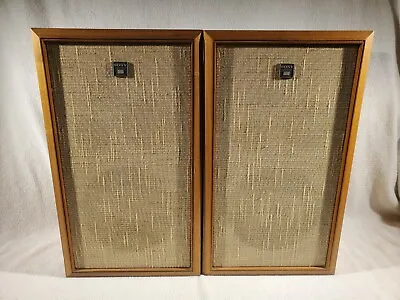 (2) Vintage Sony SS-580 Burlap Shelf Wall Speakers Walnut Wood Grain Box • $185