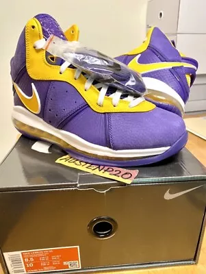 2020 DS Nike LEBRON JAMES VIII 8 QS LA LAKERS Purple GOLD 8.5 Watch DC8380 500 • $139.96