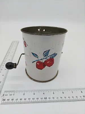 Vtg Bromwell’s Measuring Flour Sifter Red Apples Cottage Farmhouse Retro Kitchen • $9.99