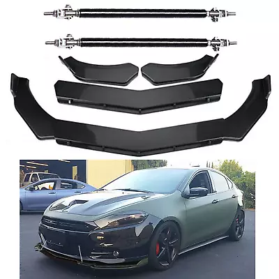 Carbon Fiber Front Bumper Lip Spoiler Body Kit + Strut Rods For Dodge Dart • $59.99