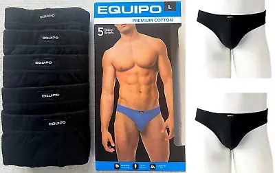 Men's Equipo 5-Pack Bikini Briefs (Black Color) No Fly Premium Cotton Underwear • $24.99