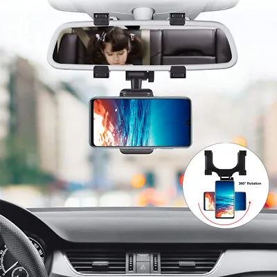 $7.99 • Buy Universal 360 Rotation Car Rear View Mirror Mount Stand GPS Cell Phone Holder US