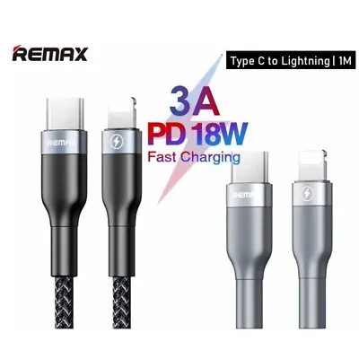 Charging Cable REMAX Type-C To IPhone 12 13 Data Sync Cable 1M PD 18W Black • $9.95