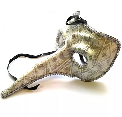 £8.99 • Buy Long Nose Venetian Masquerade Mask Mens Womens Dollar Bill Purge Plague Doctor