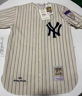 BNWT Mickey Mantle 1951 New York Yankees Mitchell & Ness Jersey Sz Medium Rookie • $300