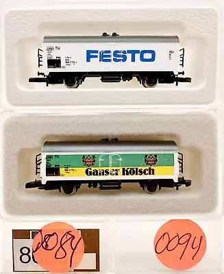 Marklin Z Scale M/M 0084 & 0094 2 COLLECTOR REFRIGERATOR Cars  Marklin Boxes  C8 • $49.95