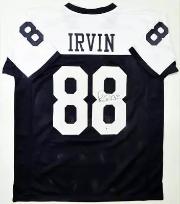Michael Irvin Autographed White & Blue Pro Style Jersey - Beckett W *Black *R8 • $246.99