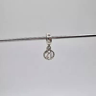 Genuine Pandora Celebration Birthday 21st Dangle Charm ALE 925 #790496 • £18