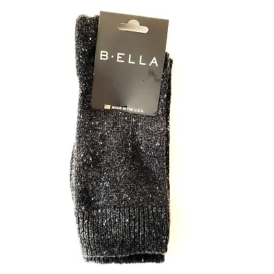 B.Ella 86% Cashmere Charcoal Dark Grey Luxury MODA Women's Dress Socks Size 9-11 • $33