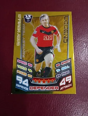 Match Attax 2012/13 12/13 No. 466 Gary Neville (man Utd) Gold Legend Card • £1.85