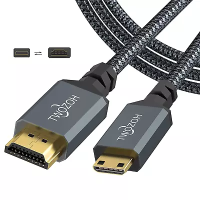 Twozoh Mini HDMI To HDMI Cable 10FT High-Speed HDMI To Mini HDMI Braided Cord S • $21.34