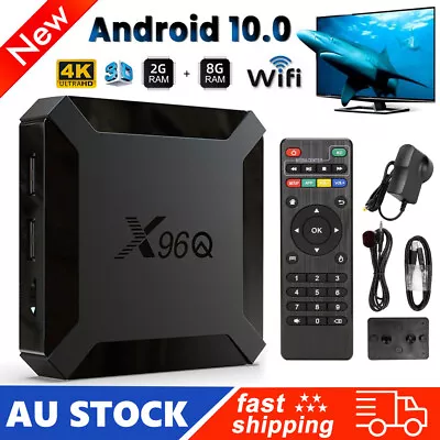 X96Q TV Box Android 10.0 Media Player 4K 3D Remote Control 2GB+16GB Allwinner AU • $43.95
