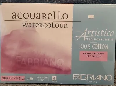 Fabriano Artistico Watercolour Block Hot Pressed 300gsm • £50