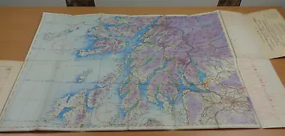 WW2 Era RAF Map Of  GLASGOW OBAN And The SOUTHERN ISLANDS  (with MARINE LIGHTS) • £17.50