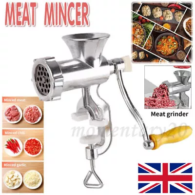 Manual Kitchen Meat Grinder Mincer Stuffer Table Hand  Sausage Filler Maker UK • £10.69