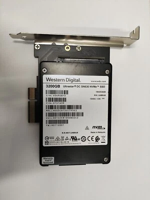$325 • Buy WD SN630 3.2TB NVMe SSD PCIE Slot U.2  11.68PBW Endurance 2M Hours MTBF