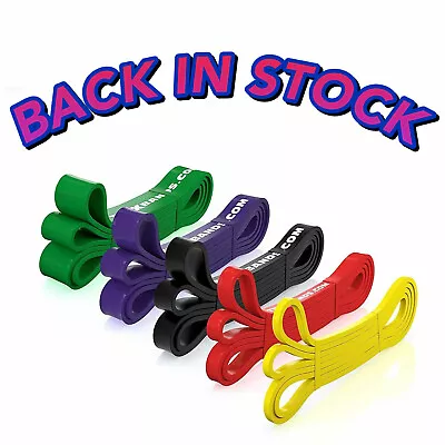 $69.99 • Buy Set Of 5 Long Resistance Bands By The X Bands 15-100 Lbs Great For Stretching 