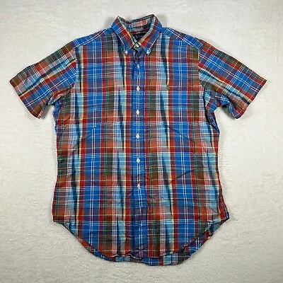 Polo Ralph Lauren Check Button Up Shirt Mens Medium Short Sleeve Multicoloured • £19.99