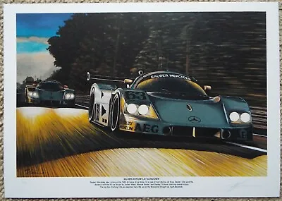 Limited Edition Sauber Mercedes C9 1989 Le Mans 24 Motorsport Artwork Print A3 • £10