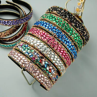 $7.36 • Buy Women Rhinestone Hairband Sparkly Crystal Padded Headband Hair Hoop Accessories