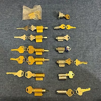 Lot Of 14 Lock Keyways Keyway Key Cylinder Car-Royal Hager Kaba Fort Russwin ETC • $49.95