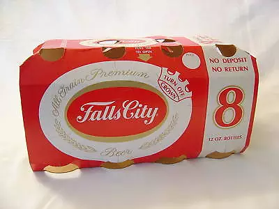 Falls City Beer Bottle Cardboard Carrier 8 Pack Steinie Vintage 1969 Lou Ky • $10