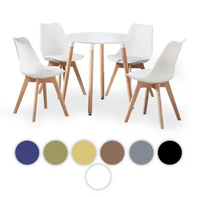 £175 • Buy Halo Round Table & Lorenzo Jamie Tulip Chair | Eiffel Inspired Chair | Set Of 4