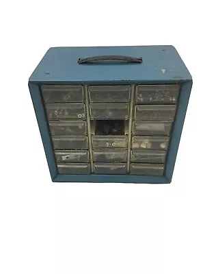 Vintage Metal 18 Drawer Nut/bolt Small Parts Storage Cabinet Bin Organizer • $39.59