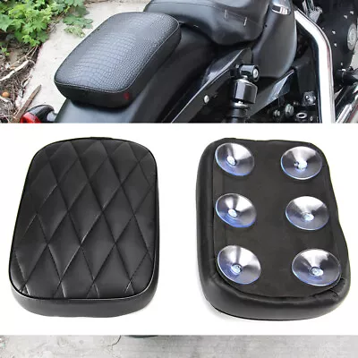 For Harley Bobber Chopper Rear Passenger Pillion Pad Seat 6 Suction Motor Bike • $16.87