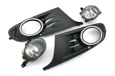 Front Fog Light Kit & Grille For VW MK6 Rabbit Jetta Sportwagen Chrome Ring New • $56.99