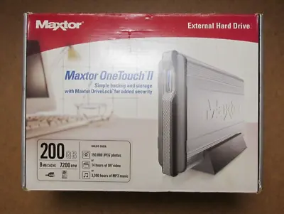 Maxtor OneTouch II 200GB USB 2.0 External Hard Drive • $35