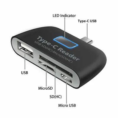 New USB 3.1 Type-C To USB 3.0 OTG HUB Phone Adapter Micro SD Memory Card Reader • $7.64