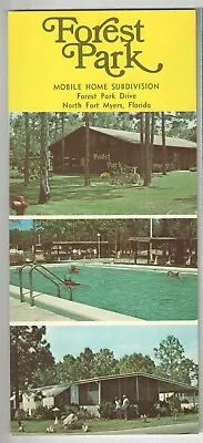 1970s FOREST PARK MOBILE HOME SUBDIVISION NORTH FORT MYERS FL POSTCARD {4  X 9 } • $3