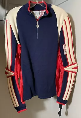 Spyder Ski Sweater Padded Slalom Racing Apres Ski Vtg 70s 80s Wool Mens Sz Large • $99.99