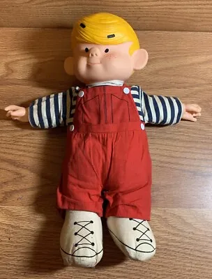 Vintage Dennis The Menace Doll Ketcham 13  1983 Mighty Star Vinyl Plush • $30