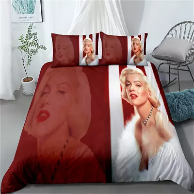 Queen Size Bed Quilt/Doona/Duvet Cover Set Pillow Cases Rose Marilyn Monroe • $29.86