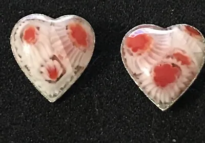 Murano Glass Heart Red Earrings. Valentine Love As Is. • $25