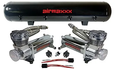 Airmaxxx Chrome 480 Air Compressors 5 Gallon Tank 200 Psi Air Ride Suspension • $370.48