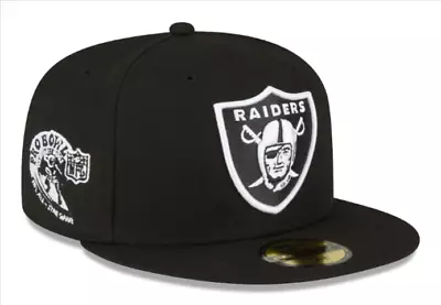 Las Vegas Raiders Fitted New Era 59Fifty 2001 Pro Bowl Patch Up Cap Hat Black • $39.95