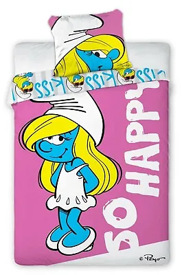 £29.81 • Buy Smurfs Bedding Set Duvet Cover Set 100% Cotton Smurfette Smurf Girl So Happy