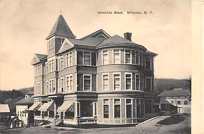 C.1910 Hotchkiss Block Millerton NY Post Card Dutchess County • $12