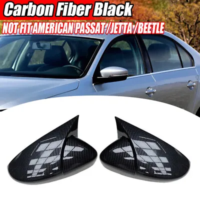 $26.99 • Buy 2X Side Wing Mirror Cover Caps For VW JETTA MK6 Passat B7 Scirocco Beetle CC Eos