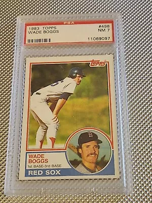 Wade Boggs Rookie 1983 Topps # 498 Psa 7 Boston Red Sox Rc Hof • $25
