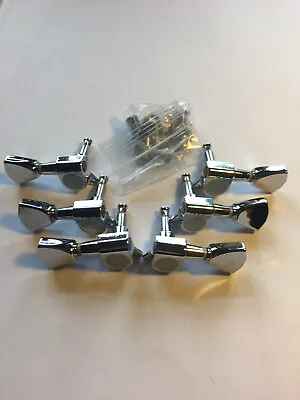 Vintage Classic Style Keystone 3x3 Tuning Machines - Chrome • $16.95