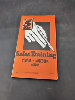 Chevrolet Dealership Sales Training School Notebook Vintage • $39