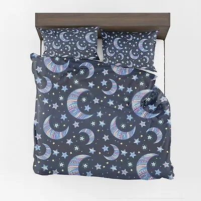 Moon & Stars Comforter Or Duvet Cover Girls Bedding Girly Duvet Blue Comforter • $129