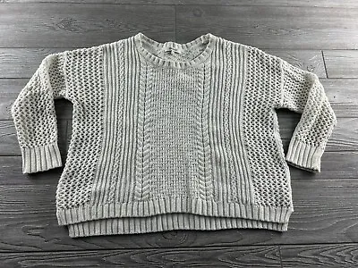 Madewell Cable-Knit Sweater In Antique Cream Women's Size Medium Long Sleeve • $21.59